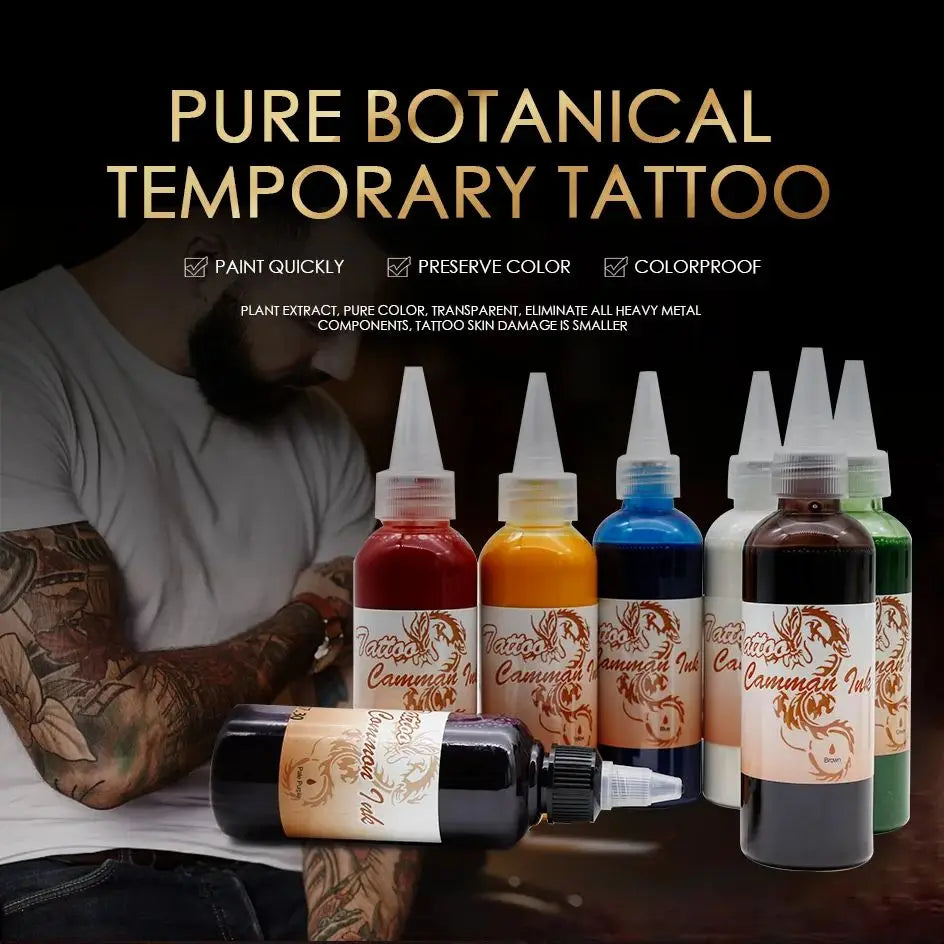 Airbrush Temporary Tattoo Inks — 5 x 100ml Non-Toxic Body Art Paint