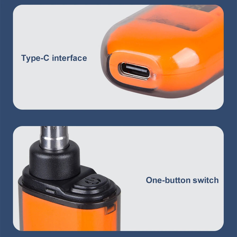 Portable Ear & Nose Hair Trimmer — Digital Display, Painless Electric Eyebrow & Beard Shaver