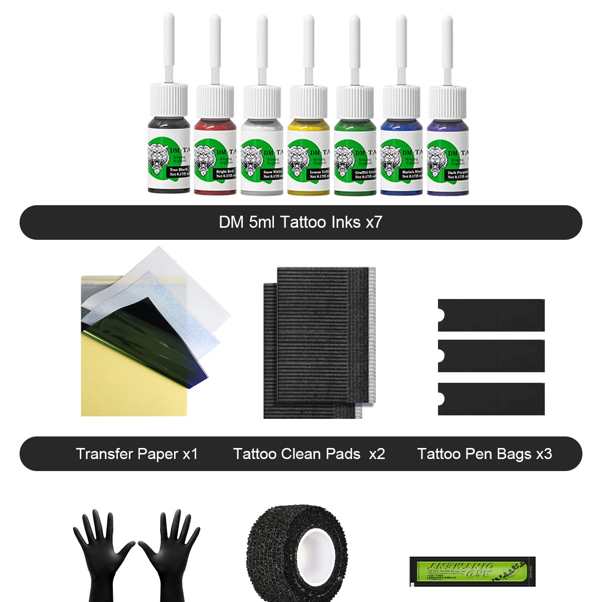 DM Wireless Tattoo Kit — Complete Mini Rocket Machine Set