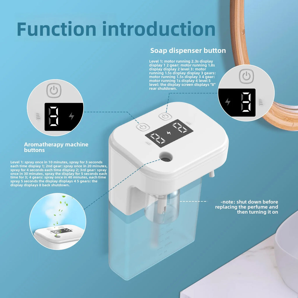 2-in-1 Automatic Foam Soap Dispenser & Aromatherapy Machine — Infrared Sensor Fragrance Diffuser