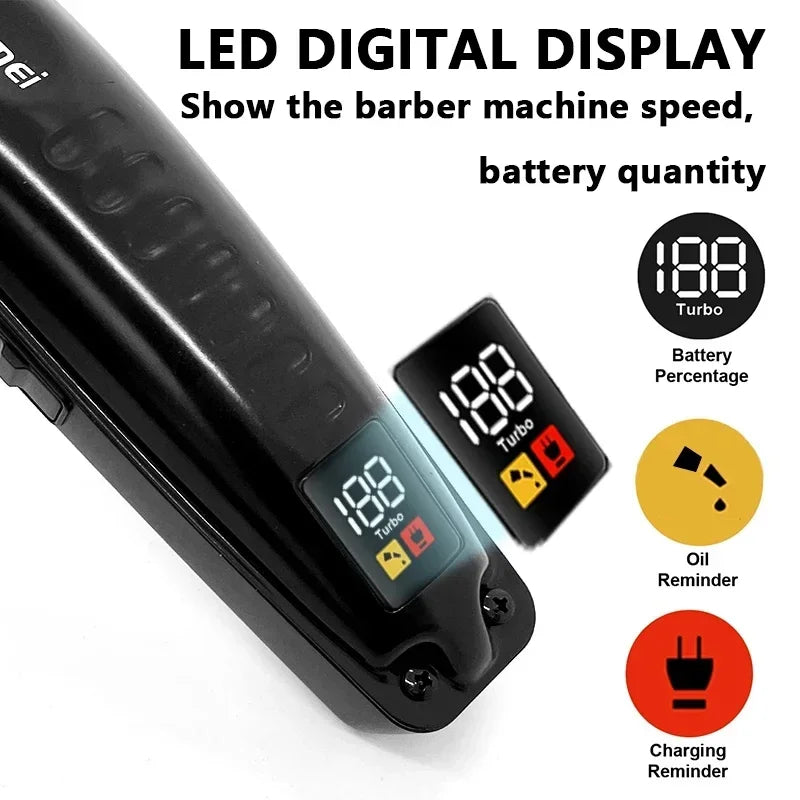 Kemei KM-1578 Rechargeable Men's Hair Clipper — Professional Electric Trimmer