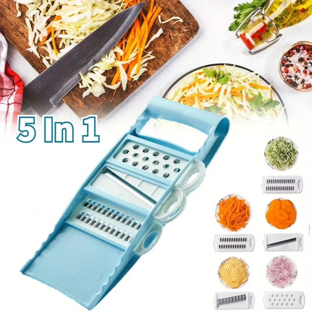 Multifunctional Vegetable Slicer & Grater — Manual Food Chopper, Dicer & Cutter