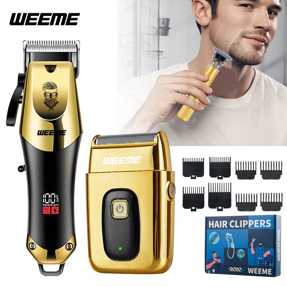 3-in-1 USB Rechargeable Men's Barber Kit — Hair Clipper, Trimmer & Shaver Set
