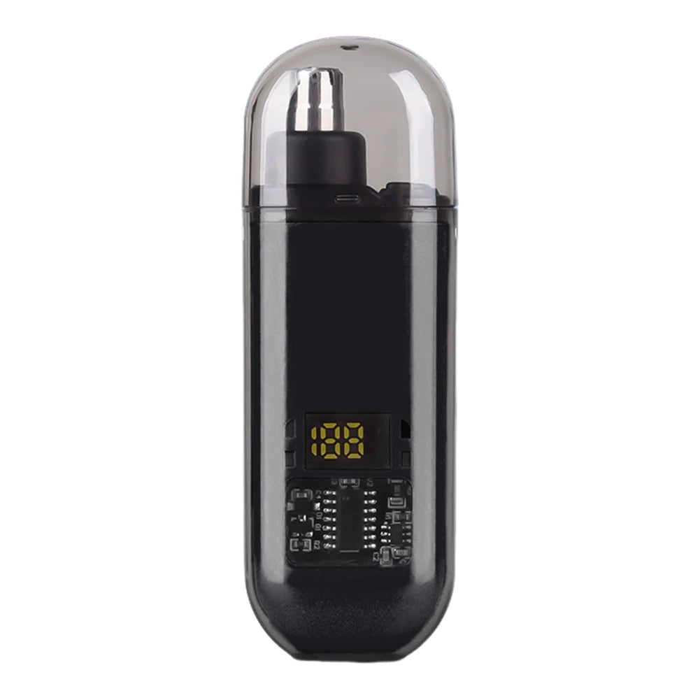 Portable Ear & Nose Hair Trimmer — Digital Display, Painless Electric Eyebrow & Beard Shaver