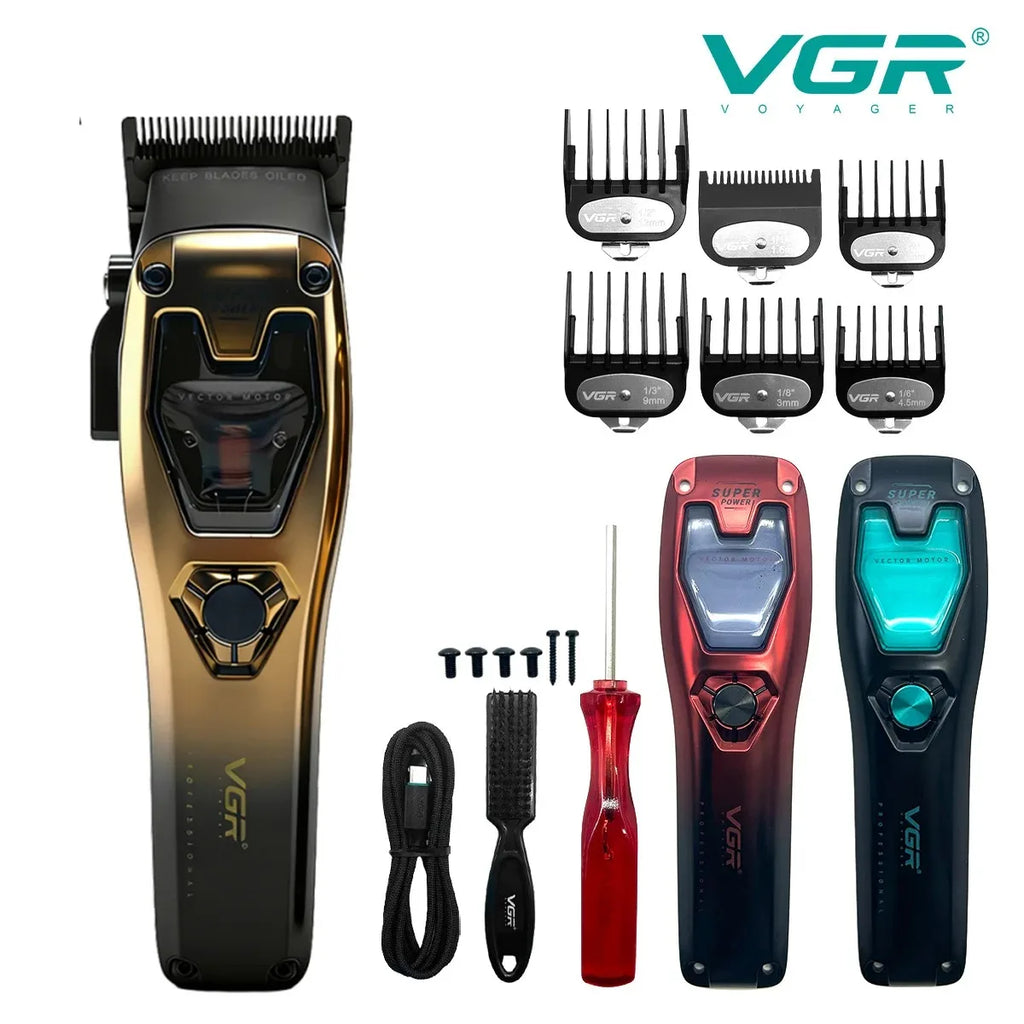 VGR V-668 Professional Barber Hair Trimmer — Cordless Electric Clipper for Men