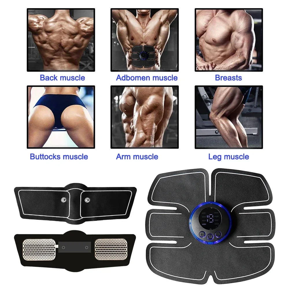 Smart EMS Muscle Stimulator Electric Wireless Abs Fitness Trainer Abdominal Training Weight Loss Stickers Body Slimming Massager