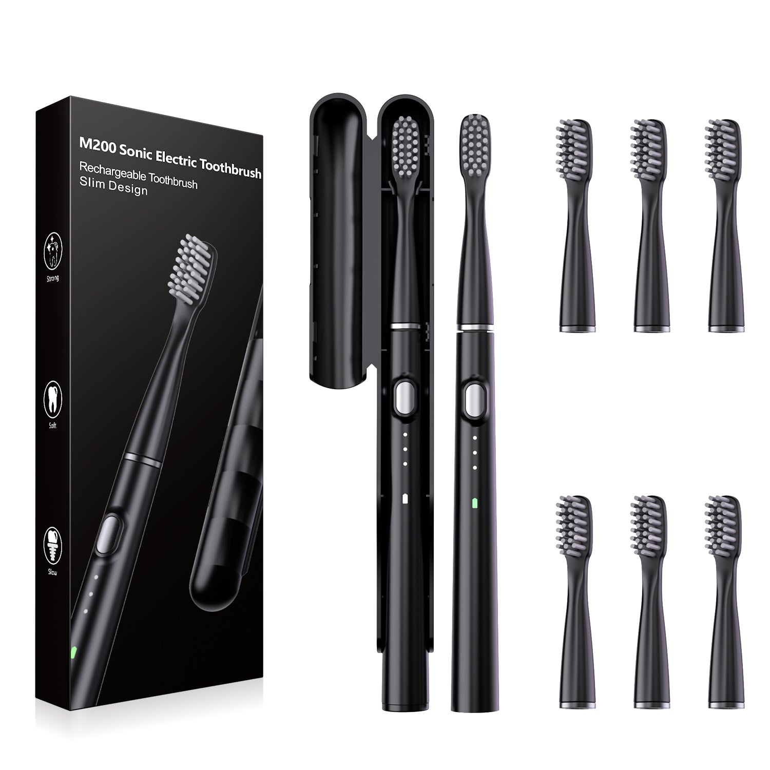 Powerful Ultrasonic Sonic Electric Toothbrush USB Rechargeable 3 Clean Modes IPX7 Waterproof Teeth Whitening with Travel Case