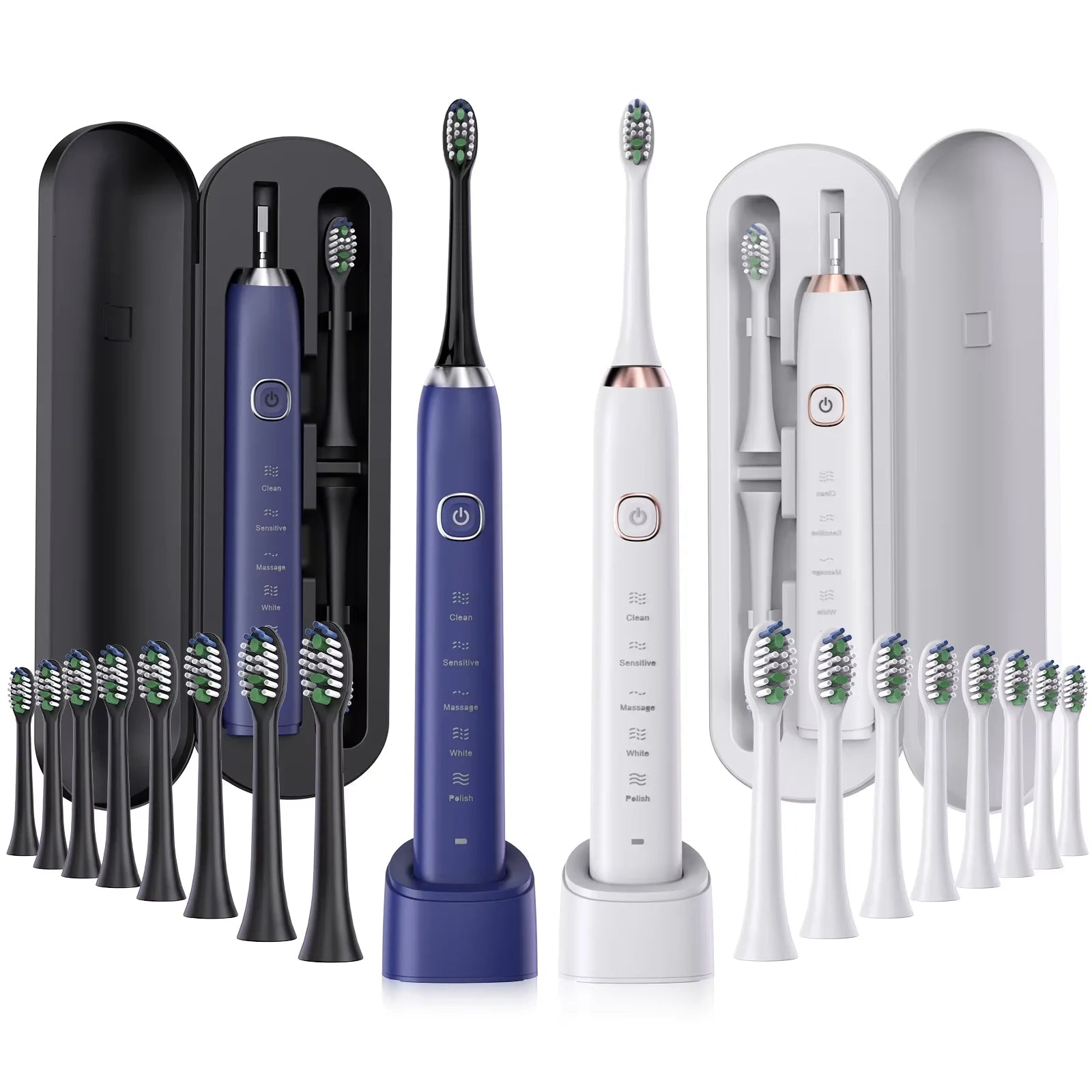 HOMEFISH Smart Sonic Electric Toothbrush Ultrasound IPX7 Rechargeable Tooth Brush 5 Mode Smart Time Teethbrush S100