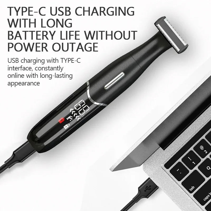 Precision Body & Intimate Area Hair Trimmer — Sensitive Skin Shaver for Men