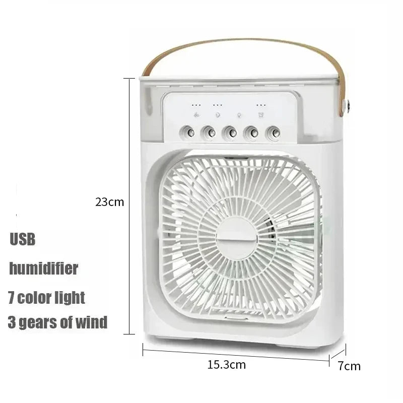 3-in-1 Mini Air Cooler Fan — Air Conditioner, Humidifier & LED Night Light