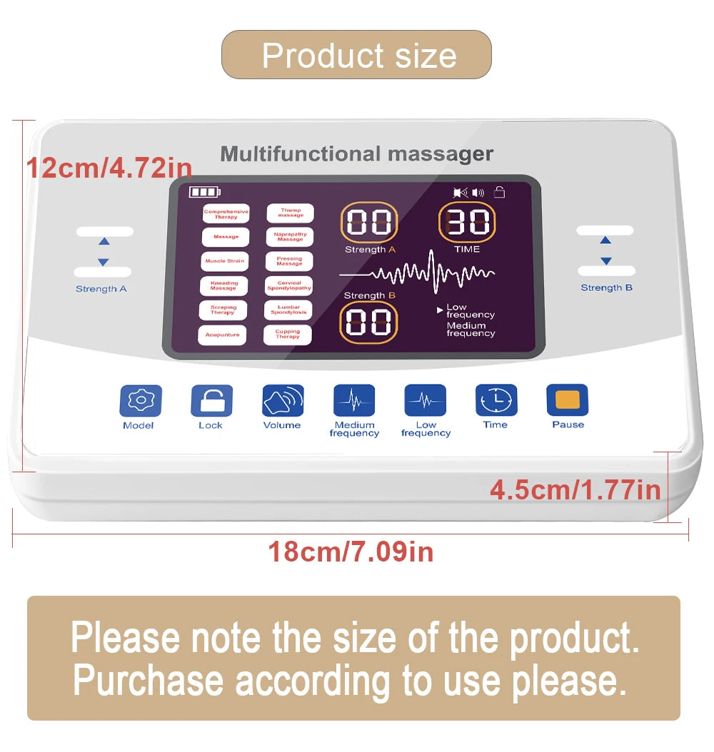 EMS Eletric Professional Muscle Stimulation Physiotherapy Tens Acupuncture Machines Pulse Impulse Body Massager 12 Modes Gifts