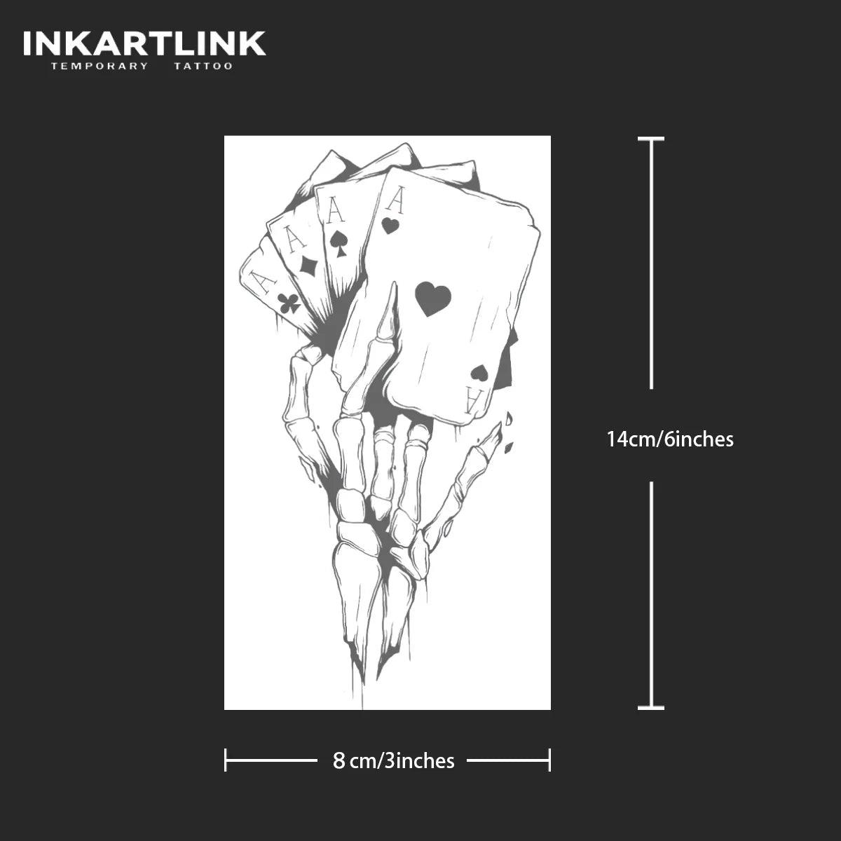 Skeleton Poker Semi-Permanent Tattoo — Lasts Up to 15 Days