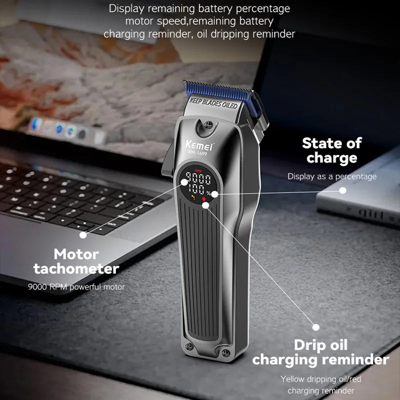 Kemei KM-1699 Powerful Hair Trimmer — Professional Electric Clipper for Men