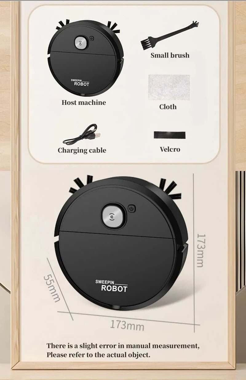 XMSJ Smart Sweeping Robot 2026 — Strong Suction, Washable Mop for Pet Hair & Hard Floors