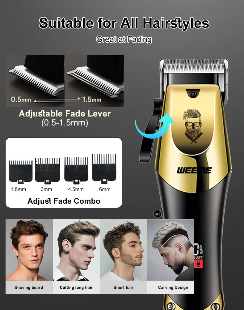 3-in-1 USB Rechargeable Men's Barber Kit — Hair Clipper, Trimmer & Shaver Set