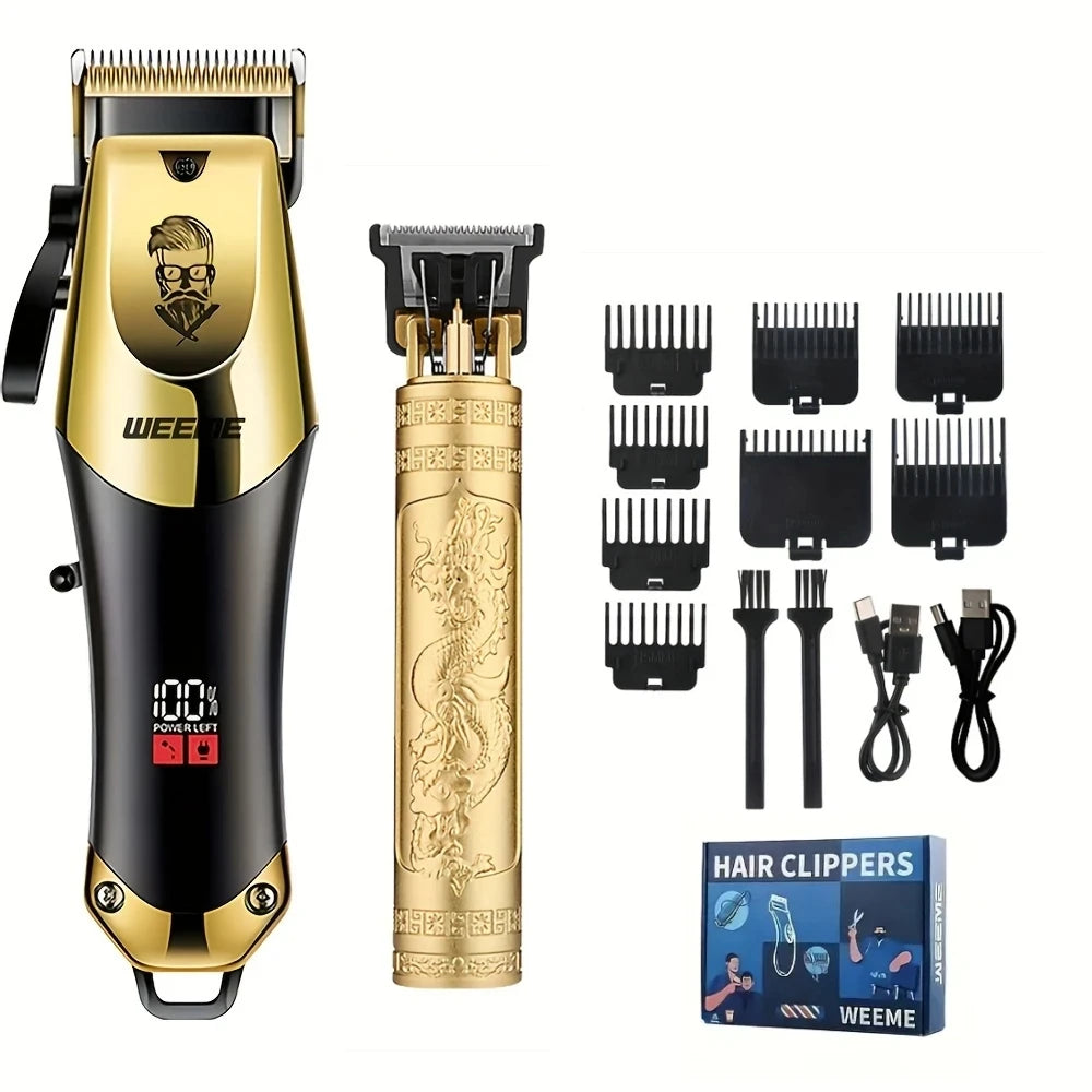 3-in-1 USB Rechargeable Men's Barber Kit — Hair Clipper, Trimmer & Shaver Set