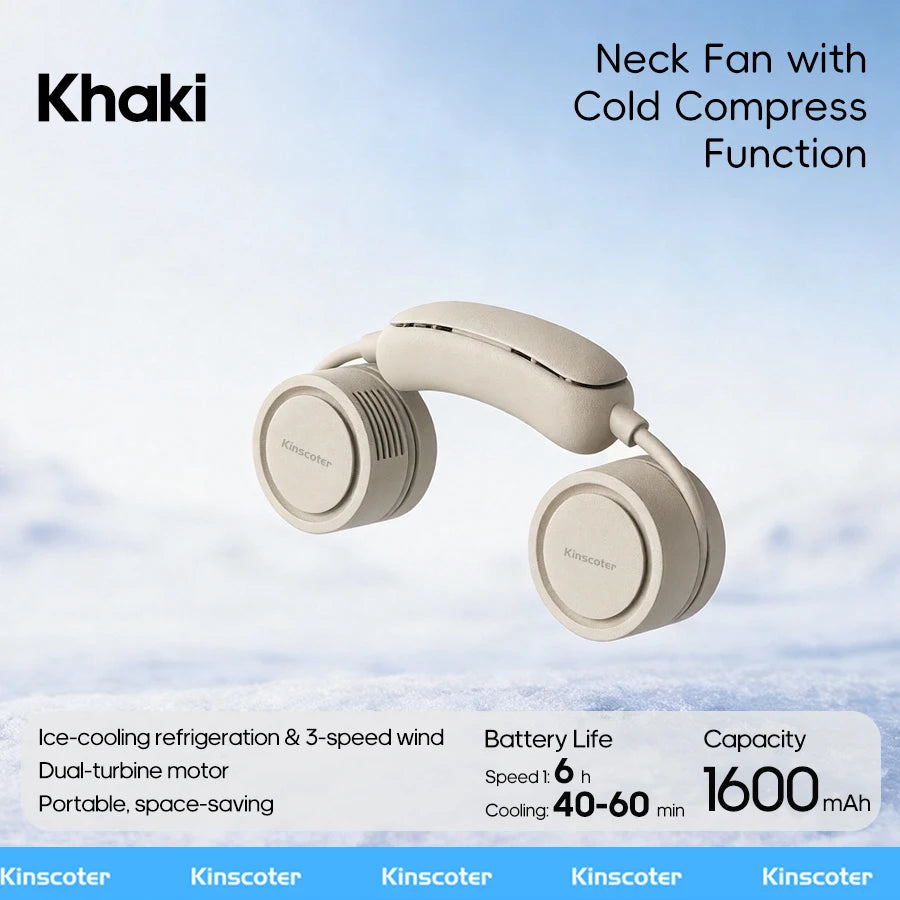 Portable Neck Fan with Cold Compress — 3-Speed 800mAh Sports Cooling Fan for Outdoor Travel