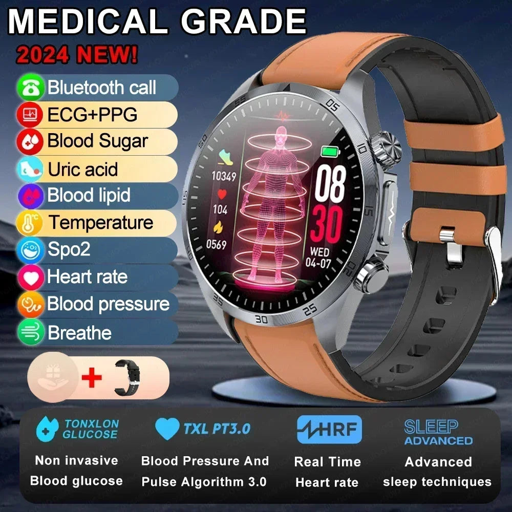 2026 Medical Grade Electropathy Smartwatch — ECG+PPG Blood Sugar, Lipid & Uric Acid