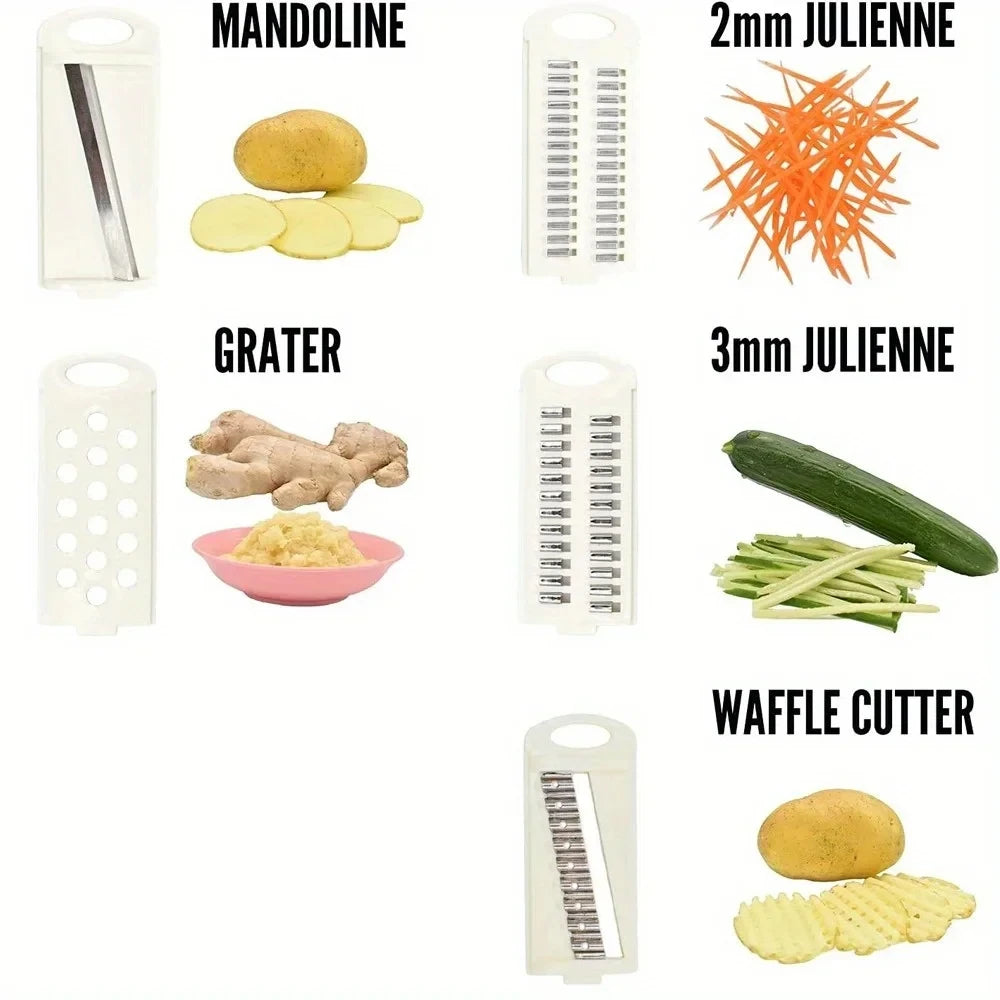 Multifunctional Vegetable Slicer & Grater — Manual Food Chopper, Dicer & Cutter