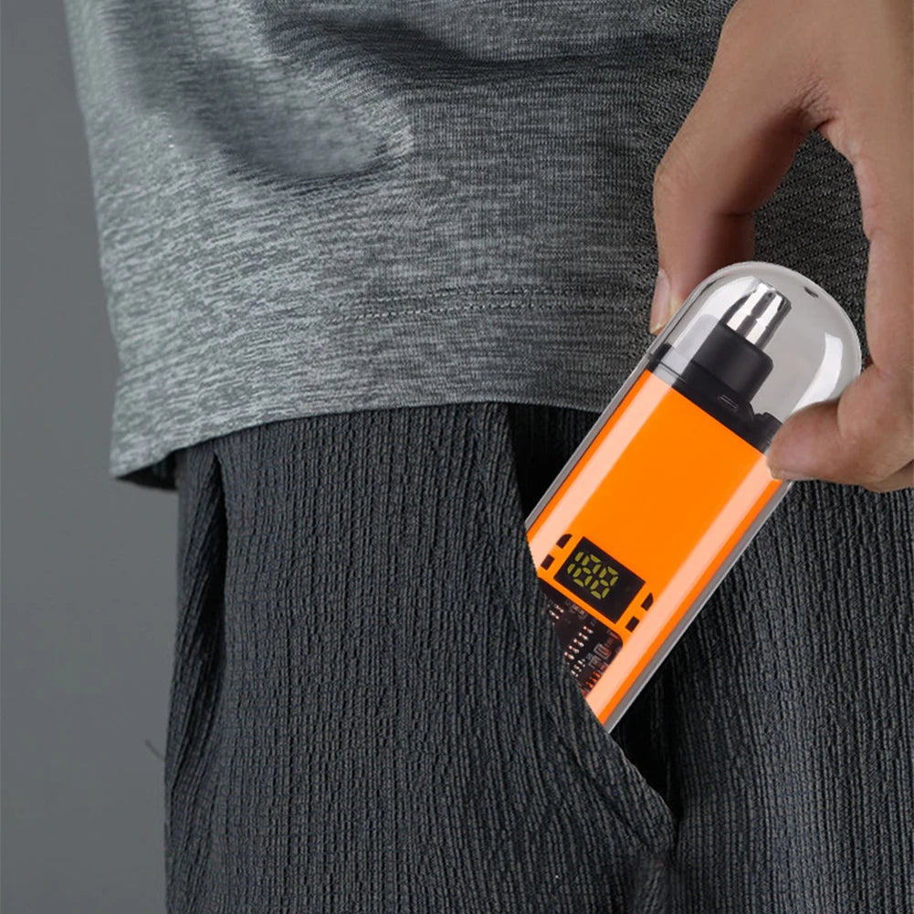 Portable Ear & Nose Hair Trimmer — Digital Display, Painless Electric Eyebrow & Beard Shaver