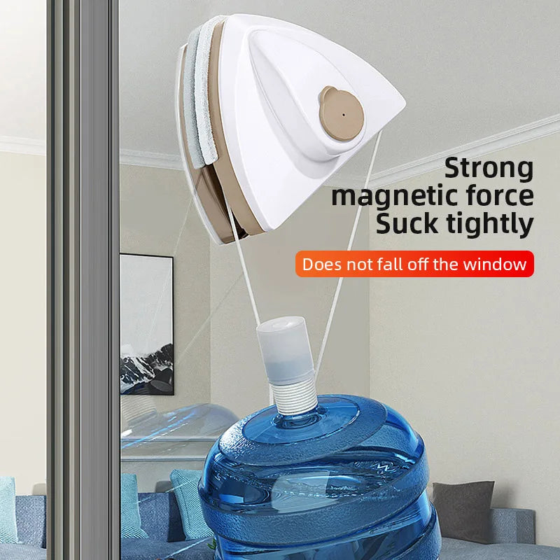 Magnetic Double-Layer Window Cleaner — Automatic Water Discharge Glass Wiper Tool