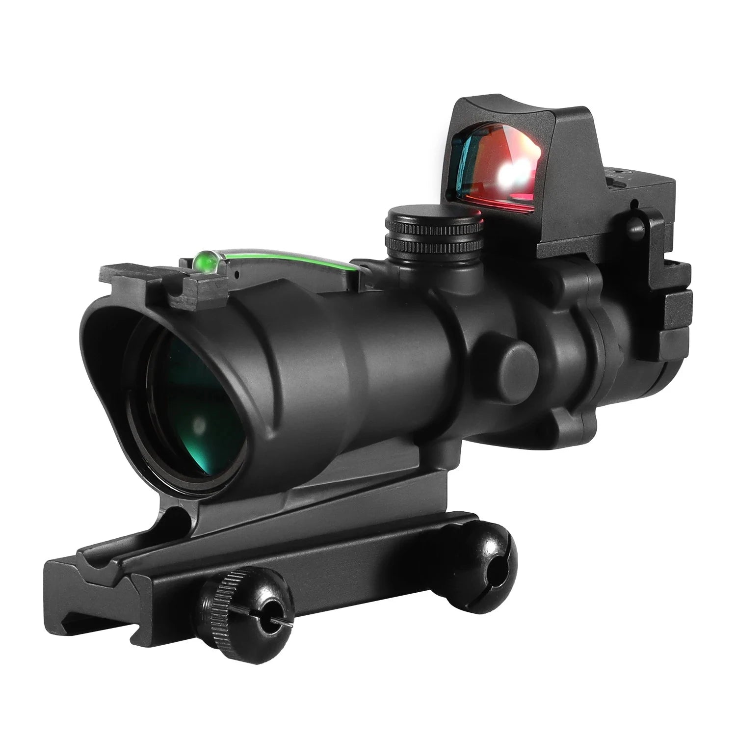 4x32 Tactical Scope with Red Dot — 1X/4X Adjustable 20mm Rail Hunting Scope