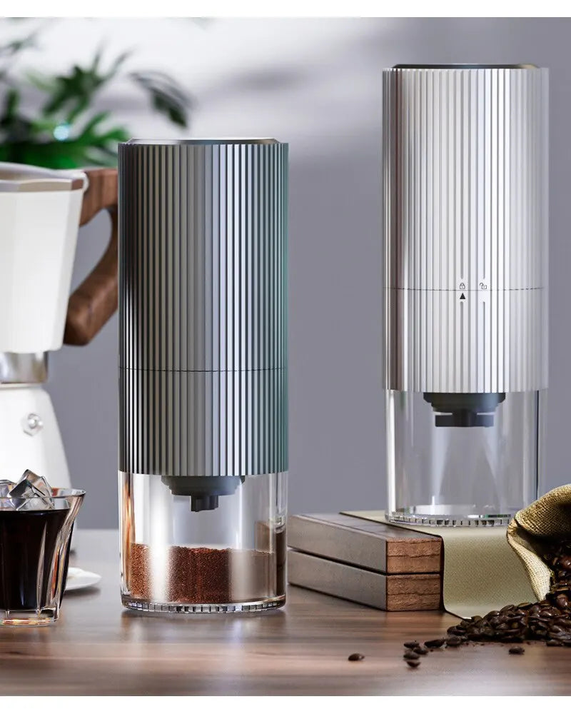 Electric Coffee Grinder with LED Display — Rechargeable Portable Automatic Pepper & Spice Mill