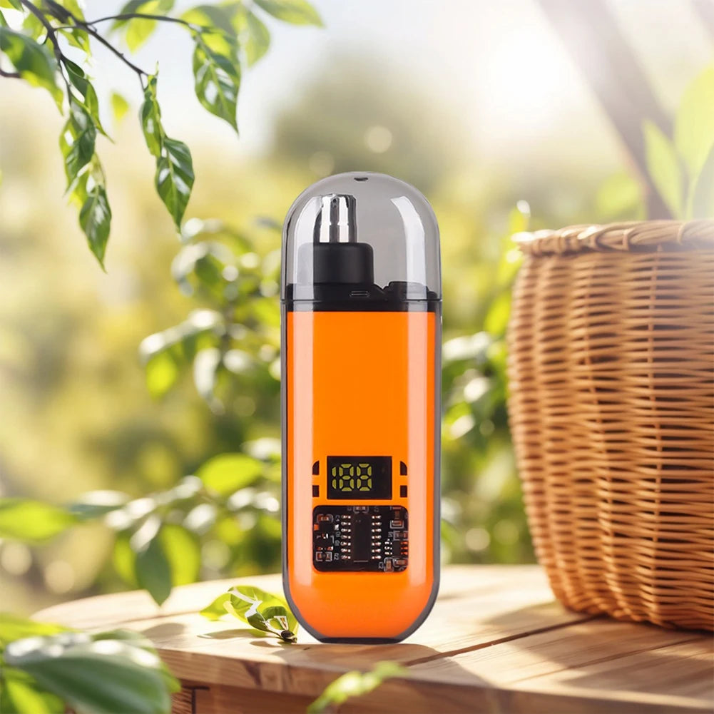 Portable Ear & Nose Hair Trimmer — Digital Display, Painless Electric Eyebrow & Beard Shaver