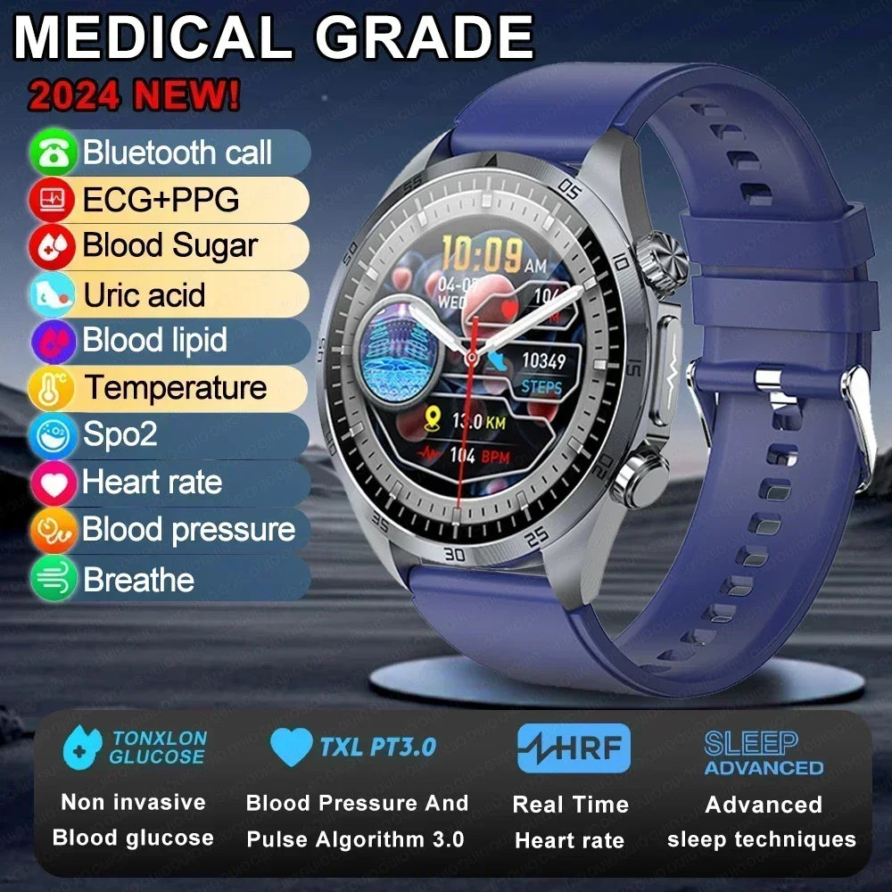 2026 Medical Grade Electropathy Smartwatch — ECG+PPG Blood Sugar, Lipid & Uric Acid