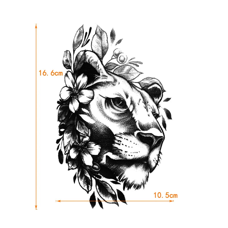 Leopard & Henna Temporary Tattoo Stickers — 5 Styles Flash Body Art