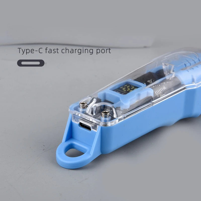 Rechargeable Transparent Hair Clipper — Professional Cordless Electric Trimmer & Shaver for Men