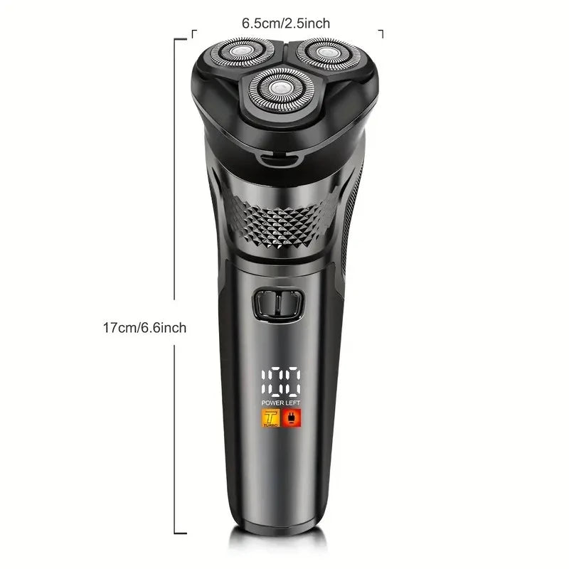 Men's Electric Razor — 3D Flexible Floating Heads, USB Rechargeable with Adjustable Shaving Strokes