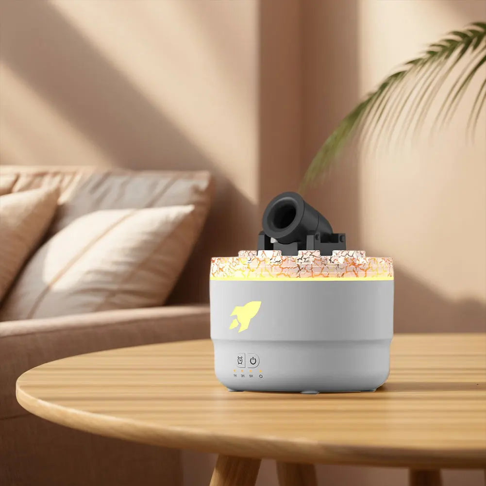 Volcanic Cannon Humidifier — RGB Aromatherapy Diffuser with Timer & Blast Effect