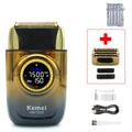 Kemei KM-T228 Professional Reciprocating Foil Shaver — Turbo High Speed, LCD, USB Fast Charge