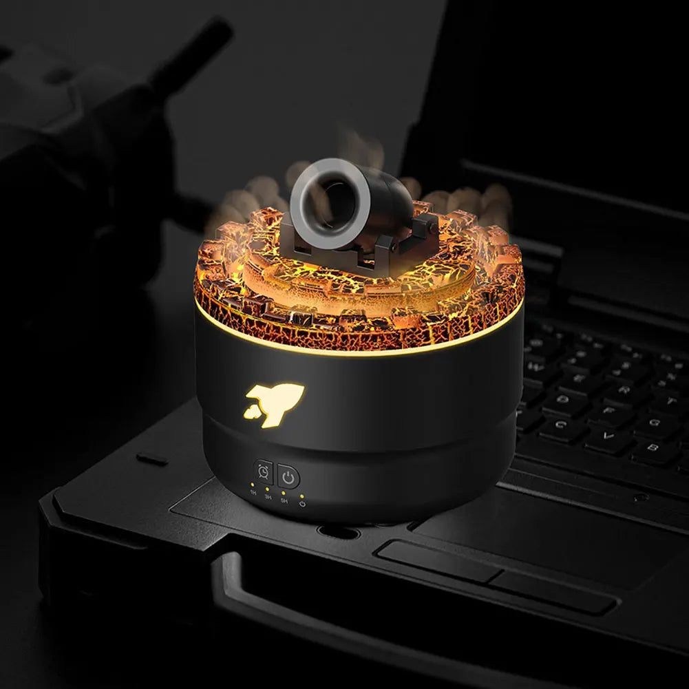 Volcanic Cannon Humidifier — RGB Aromatherapy Diffuser with Timer & Blast Effect