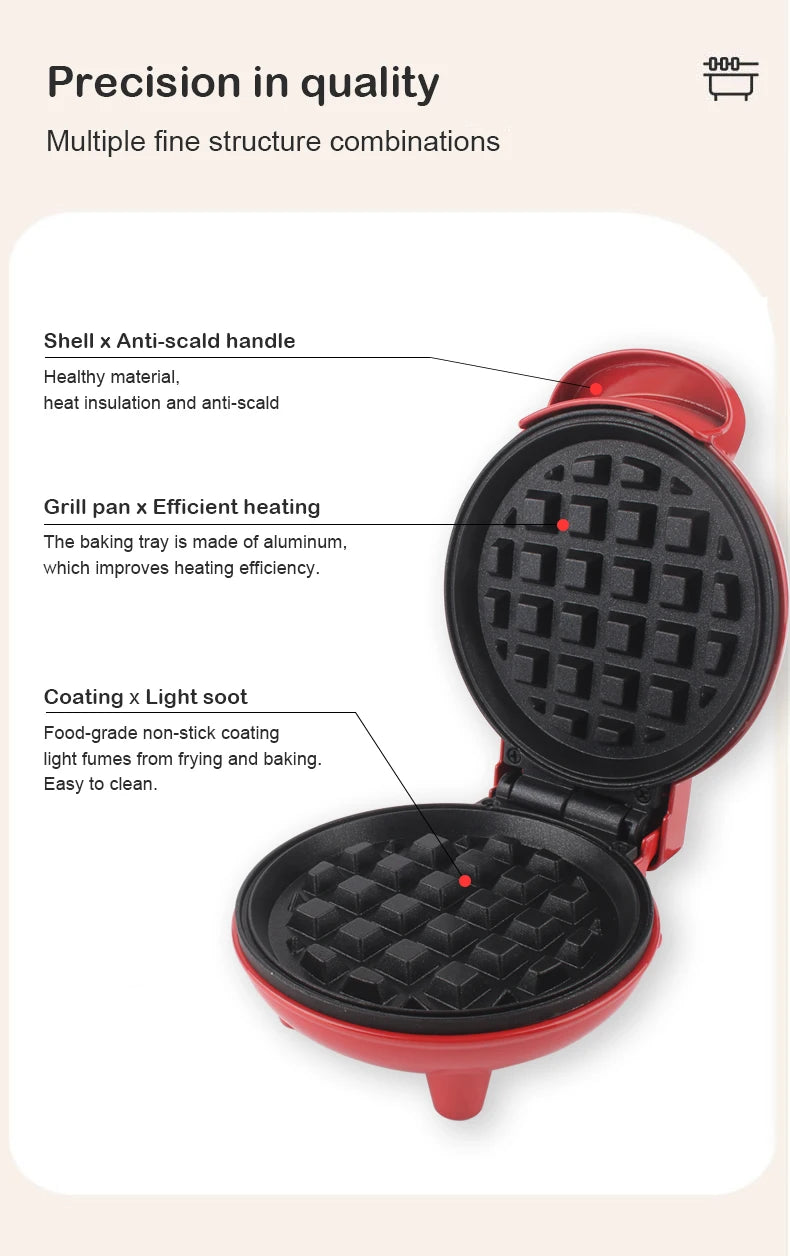Multifunctional Waffle & Omelette Maker — Non-Stick Double-Side Heating Donut & Egg Burger Baker