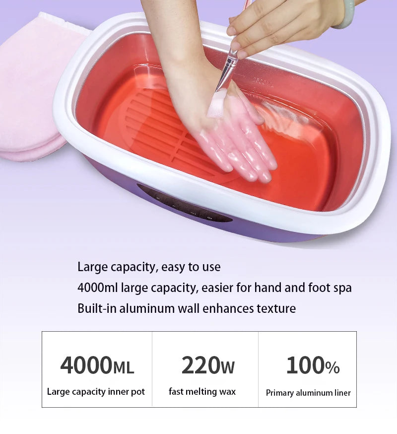 Paraffin Wax Machine 4000ml — Hand & Foot Moisturizing Wax Bath for Dry Skin