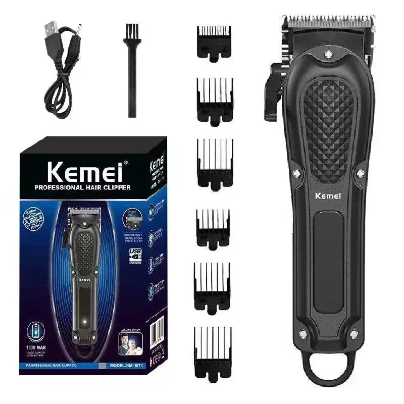 Kemei KM-1071 USB Rechargeable Hair Clipper — Cordless Beard Trimmer for Men