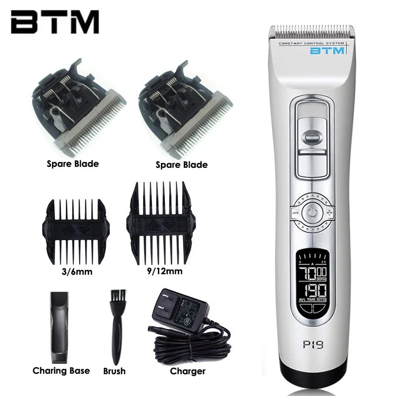 BTM P19 Professional Hair Clipper — Electric Cordless Trimmer for Barber & Home Use