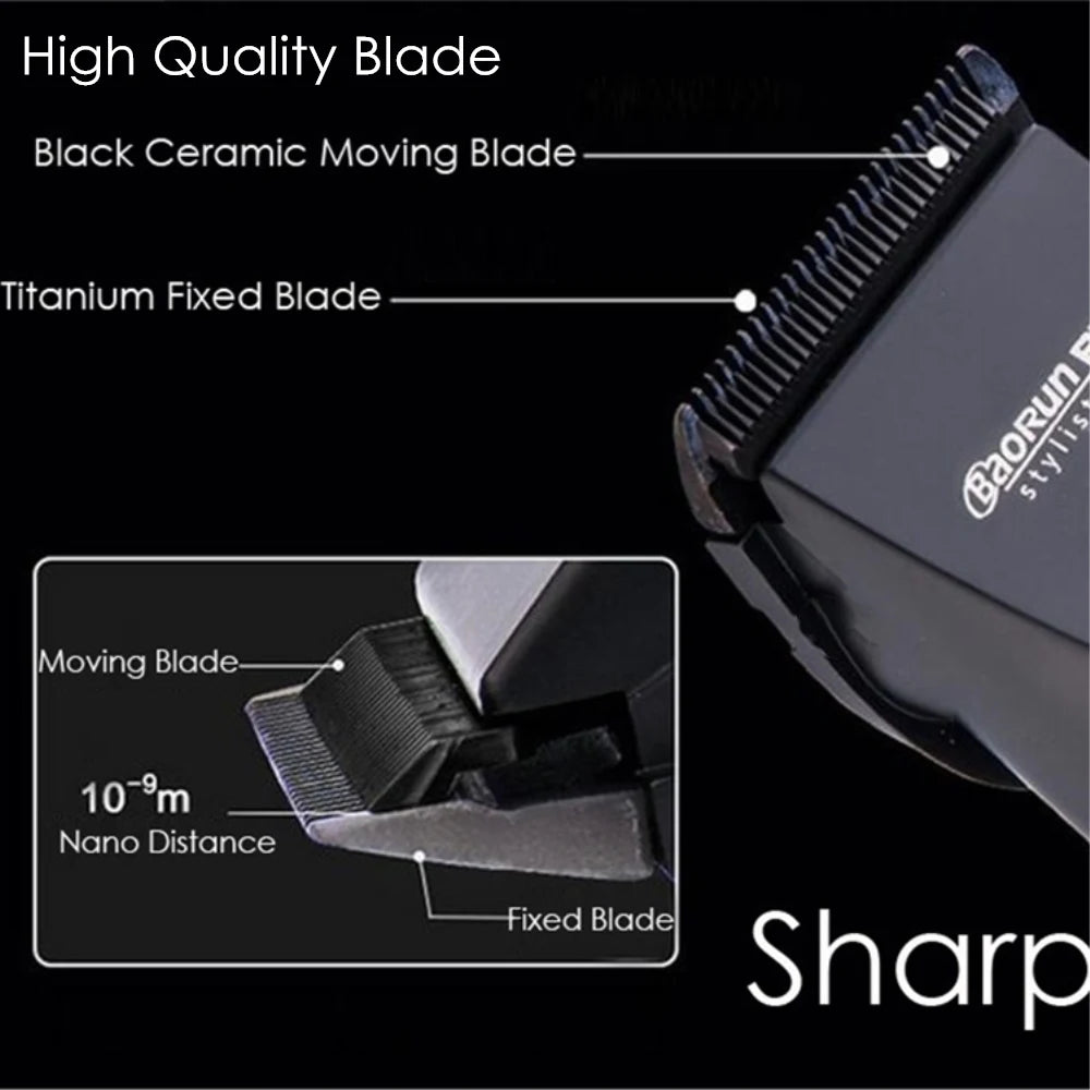 Baorun X7 Professional Hair Clipper — Electric Cordless Trimmer for Salon & Home