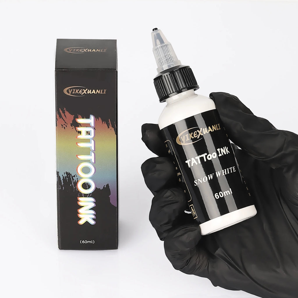 Professional Tattoo Ink Pigment 60ml — White, Black & Red Body Art Kit
