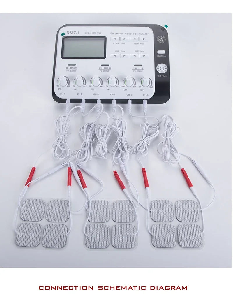 110-220V Electric Muscle Stimulator 6 Output Channel Electroacupuncture Acupuncture Physiotherapy TENS Machine Relax Massager