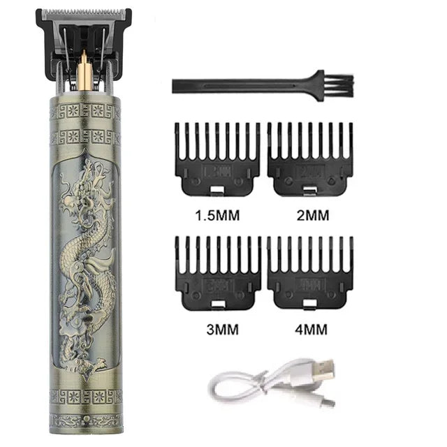 Professional Beard & Hair Trimmer — Zero-Gap T-Blade, LCD Display & Hair Shears Kit for Men