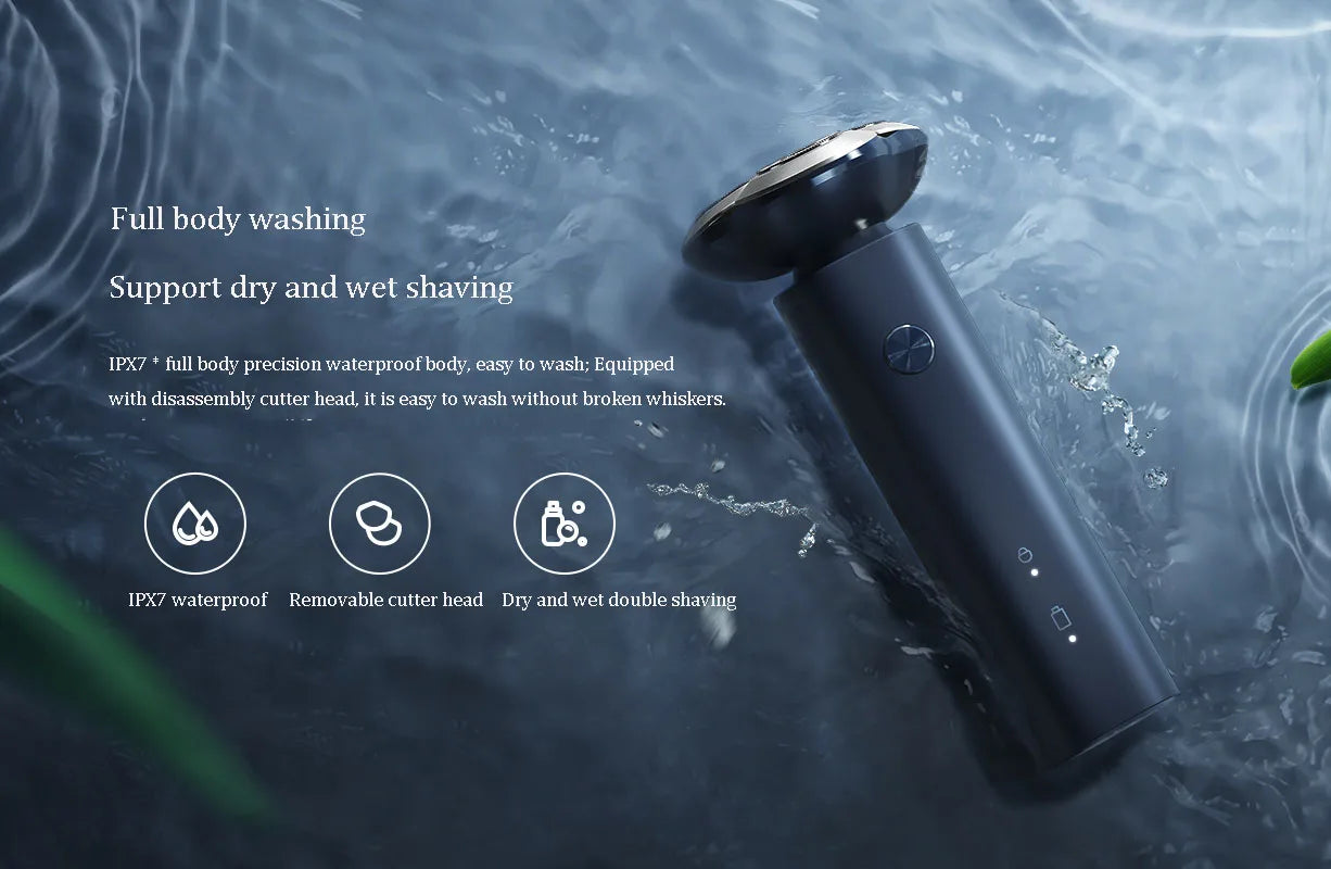 Xiaomi Mijia Electric Shaver S101 — 3 Cutter Head, IPX7, Type-C Fast Charge & Ultra Long Standby