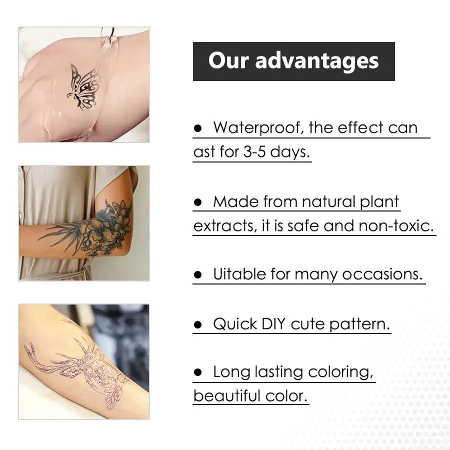 Airbrush Temporary Tattoo Inks — 5 x 100ml Non-Toxic Body Art Paint