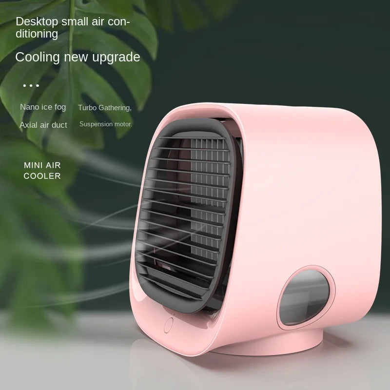 Desktop Water Cooling Fan — Mini USB Air Cooler with Humidification & High Wind Spray