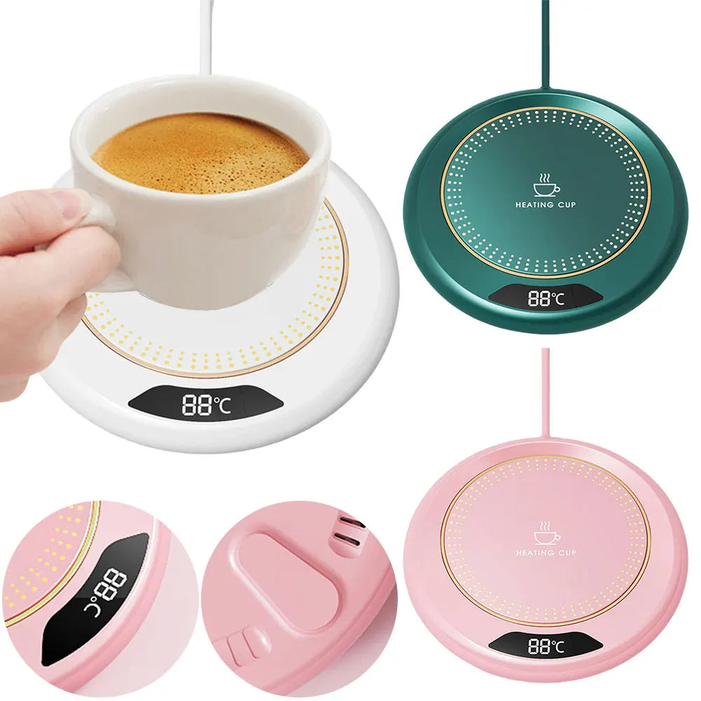 USB Coffee Mug Warmer — 3-Temperature Settings for Coffee, Tea & Milk