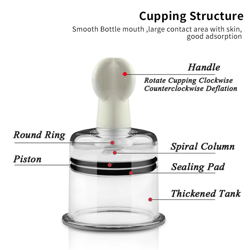 4 Size Massage Physiotherapy Cupping Manual Rotating Handle Cup Anti Cellulite Vacuum Cupping Cups Vacuum Body Massage Cans