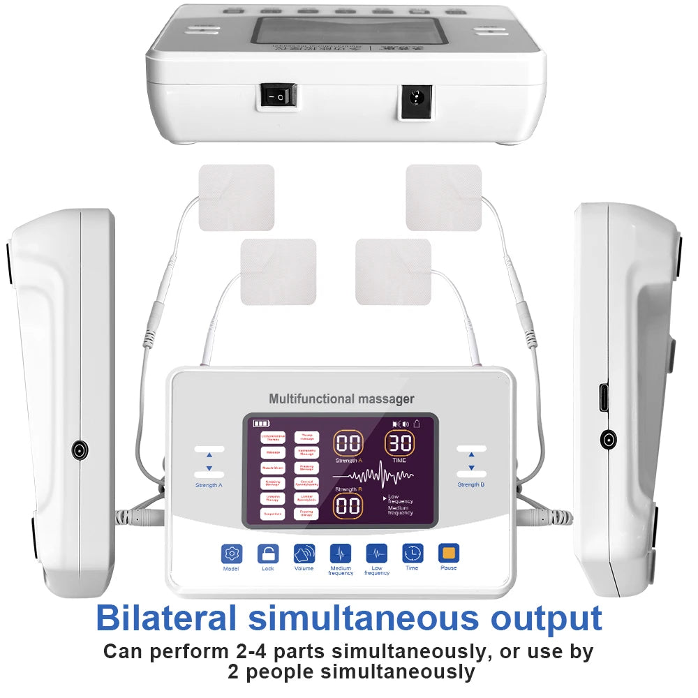 EMS Eletric Professional Muscle Stimulation Physiotherapy Tens Acupuncture Machines Pulse Impulse Body Massager 12 Modes Gifts