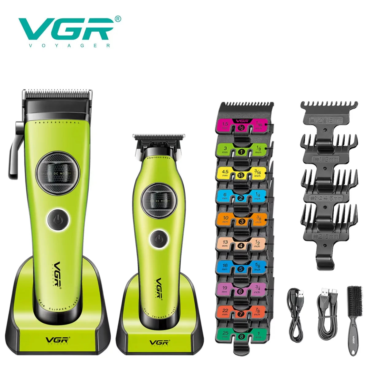 VGR Hair Trimmer Brushless External Rotor Motor Professional Hair Cutting Machine Barber Clippers Cordless Trimmer for Men V-880